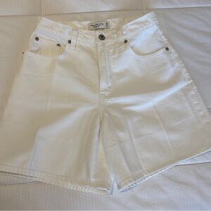 Abercrombie & Fitch White High-Rise Denim Shorts